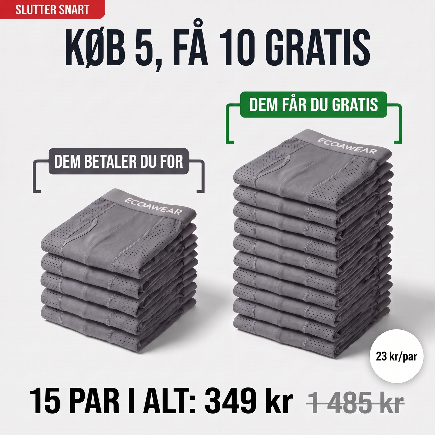 ECOAWEAR® Boxers 5-pak | Få 10 ekstra GRATIS