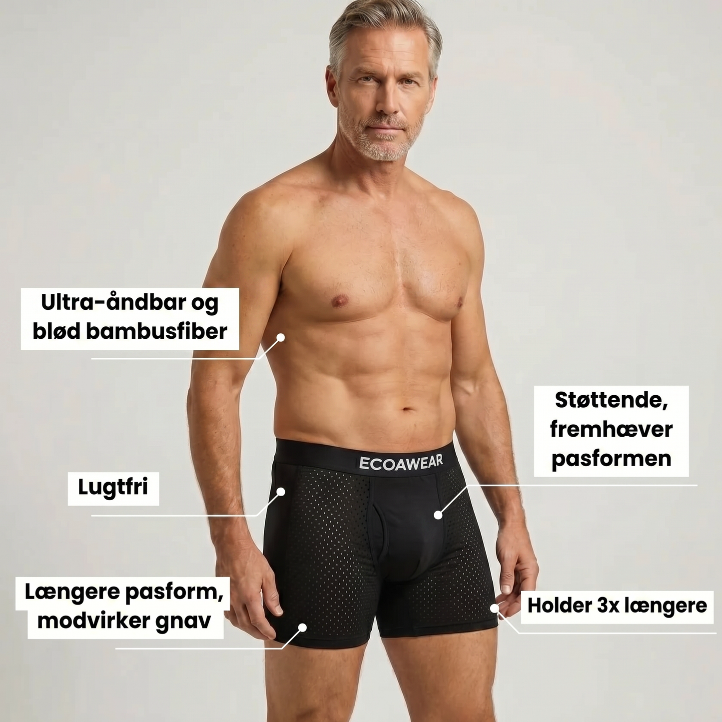 ECOAWEAR® Bambusboxershorts 5-Pack | 6 cm længere ben + gylp!