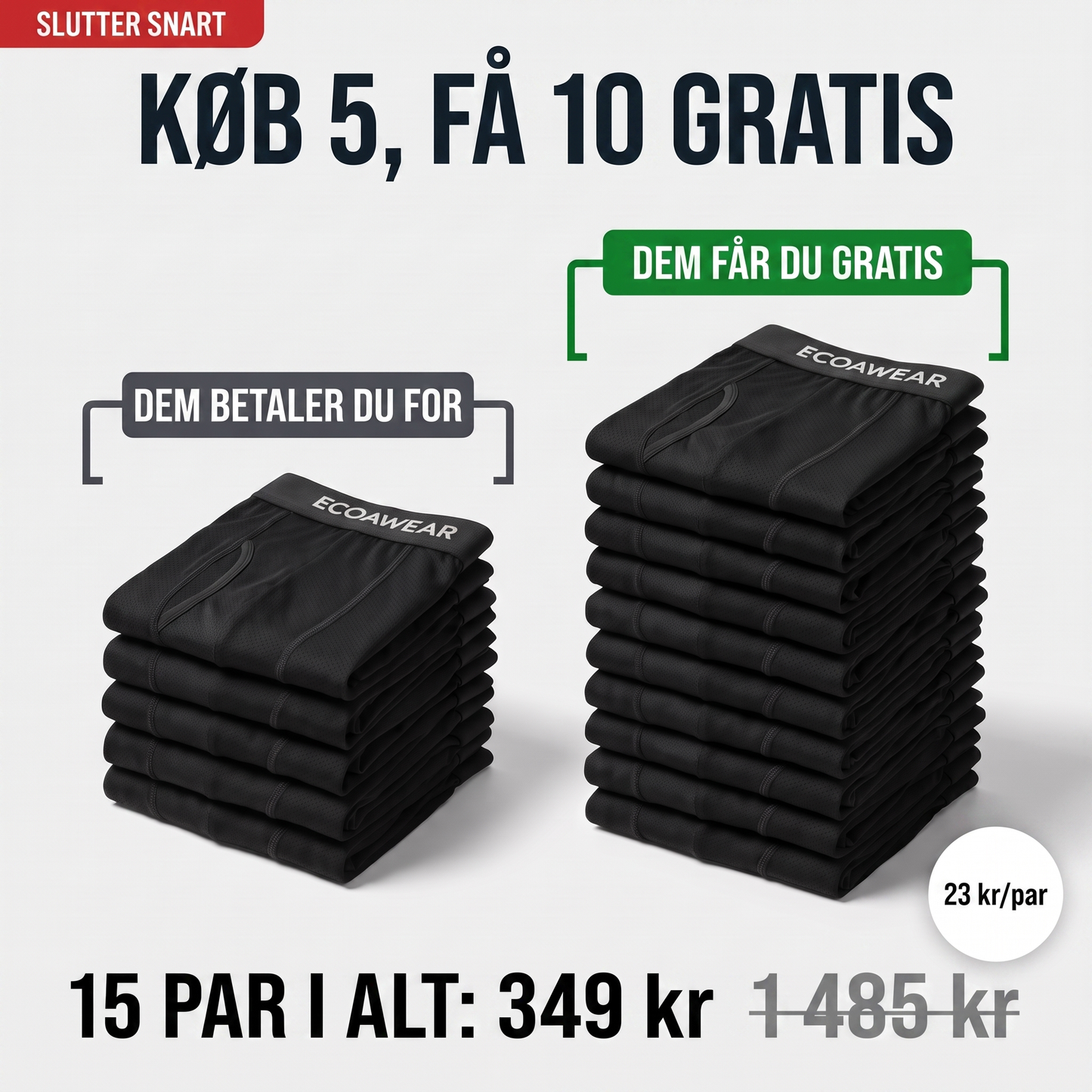 ECOAWEAR® Boxers 5-pak | Få 10 ekstra GRATIS