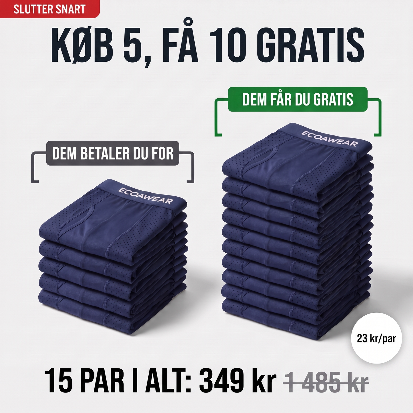 ECOAWEAR® Boxers 5-pak | Få 10 ekstra GRATIS